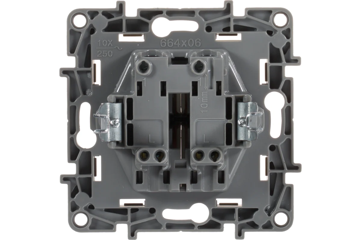 Выключатель двухклавишный Legrand Etika 10А с винтовыми зажимами, цвет слоновая кость — изображение 2