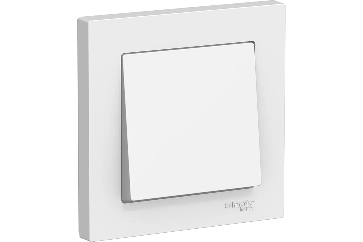 Выключатель одноклавишный AtlasDesign, схема 1, 10AX, в сборе, цвет белый