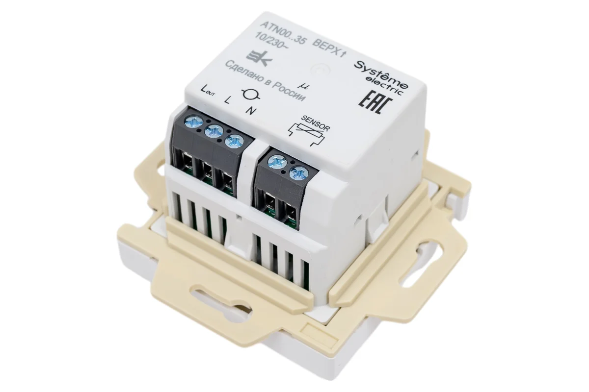 Термостат AtlasDesign для тёплого пола, 10А, с датчиком, механизм, цвет белый — изображение 3