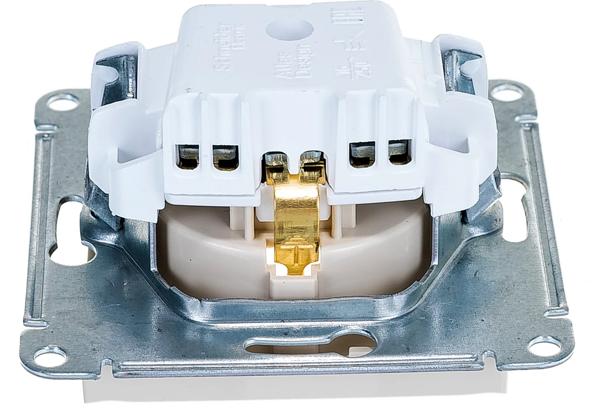 Розетка AtlasDesign 16А, с заземлением, механизм, цвет бежевый — изображение 2