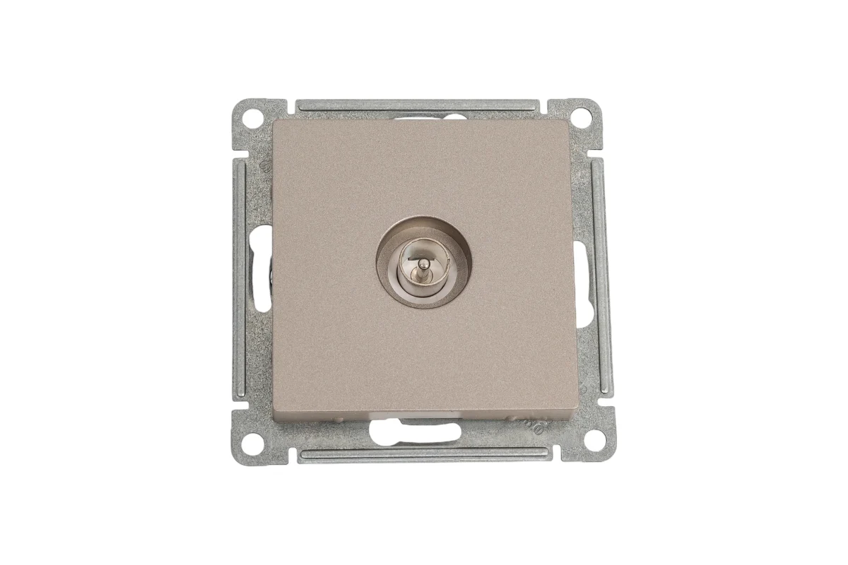 Телевизионная розетка-коннектор AtlasDesign, механизм, цвет шампань