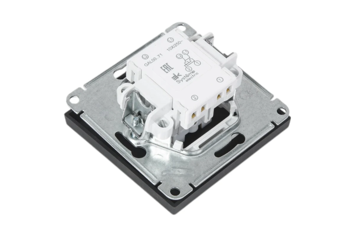 Переключатель перекрёстный ArtGallery, схема 7, 10AX, механизм, цвет карбон — изображение 2